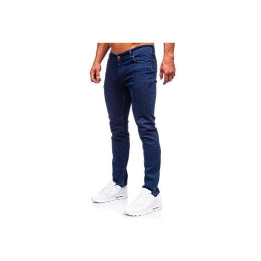 Granatowe spodnie jeansowe męskie slim fit Denley 5066 38/2XL Denley okazja