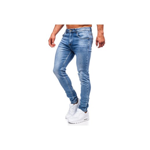 Niebieskie spodnie jeansowe męskie slim fit Denley KA6896S 35/XL okazyjna cena Denley