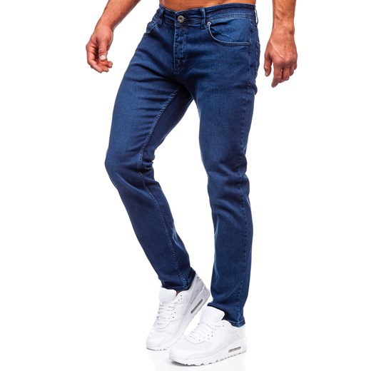 Granatowe spodnie jeansowe męskie regular fit Denley 1133 32/M wyprzedaż Denley