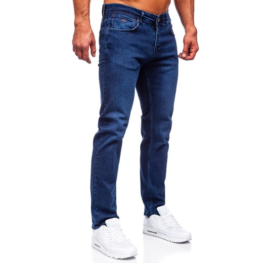 Granatowe spodnie jeansowe męskie regular fit Denley 1133 36/XL okazja Denley