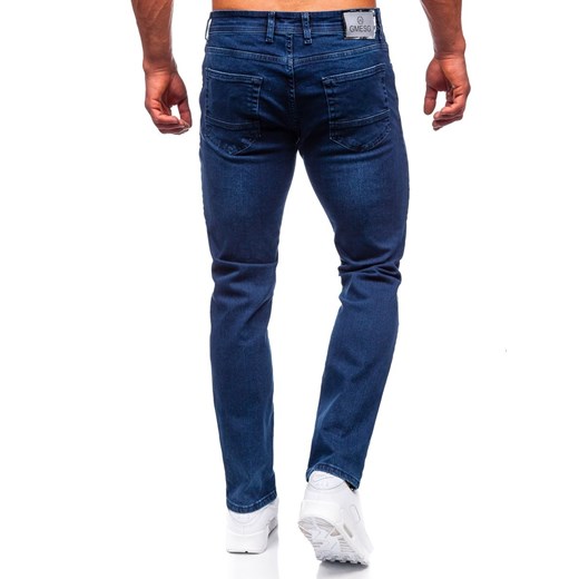 Granatowe spodnie jeansowe męskie regular fit Denley 1133 38/2XL okazyjna cena Denley