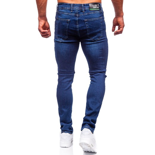 Granatowe spodnie jeansowe męskie slim fit Denley 6147 38/2XL okazja Denley