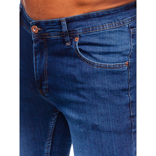 Granatowe spodnie jeansowe męskie slim fit Denley 6147 34/L Denley wyprzedaż