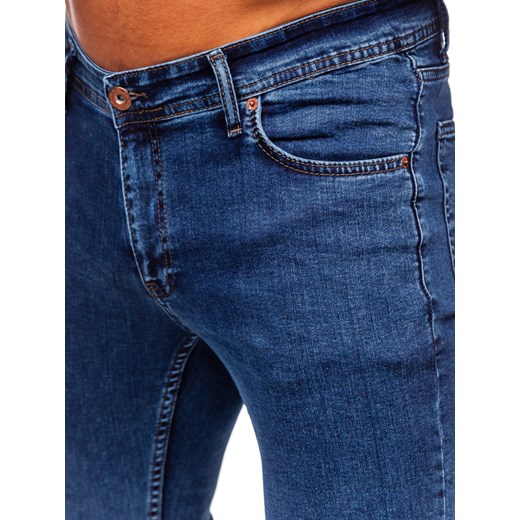 Granatowe spodnie jeansowe męskie slim fit Denley DP52 33/L Denley wyprzedaż