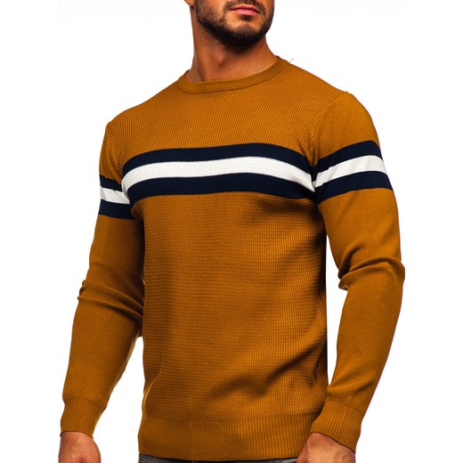 Camelowy sweter męski Denley H2113 L promocyjna cena Denley