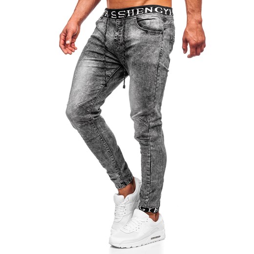 Grafitowe spodnie jeansowe joggery męskie Denley KA1131-6 33/L wyprzedaż Denley