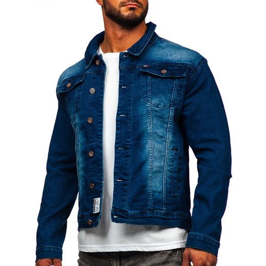 Granatowa jeansowa kurtka męska Denley MJ512BS 2XL Denley okazyjna cena