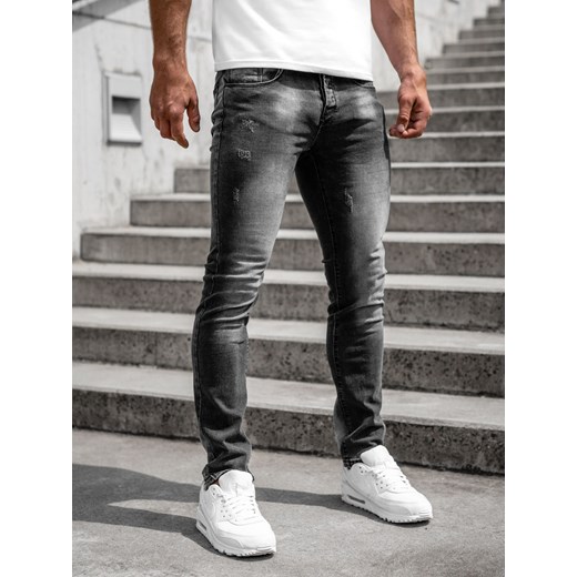 Czarne spodnie jeansowe męskie slim fit Denley MP0066N 33/L wyprzedaż Denley