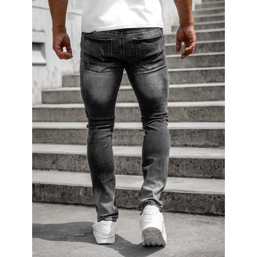 Czarne spodnie jeansowe męskie slim fit Denley MP0066N 34/L okazja Denley