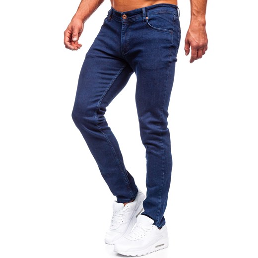 Granatowe spodnie jeansowe męskie slim fit Denley 5066 33/L okazyjna cena Denley