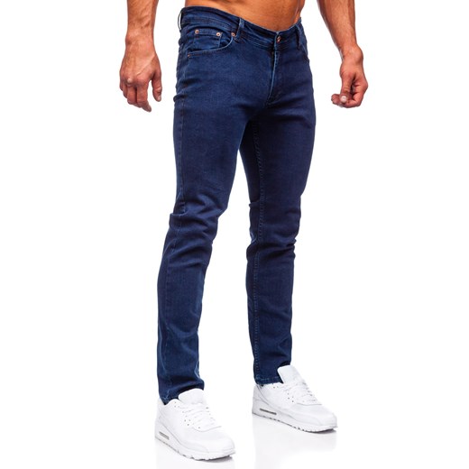 Granatowe spodnie jeansowe męskie slim fit Denley 5066 38/2XL okazja Denley