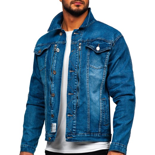 Niebieska kurtka jeansowa męska Denley MJ508B L okazja Denley