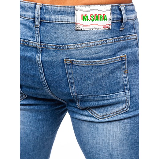 Niebieskie spodnie jeansowe męskie slim fit Denley KA6896S 34/L Denley okazja