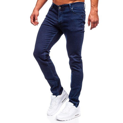 Granatowe spodnie jeansowe męskie slim fit Denley 5054 33/L okazyjna cena Denley