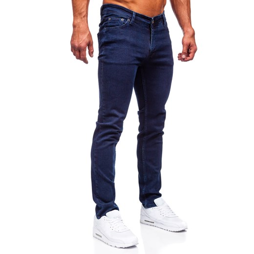 Granatowe spodnie jeansowe męskie slim fit Denley 5054 34/L wyprzedaż Denley