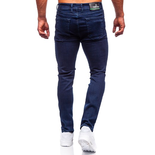 Granatowe spodnie jeansowe męskie slim fit Denley 5054 31/M okazyjna cena Denley