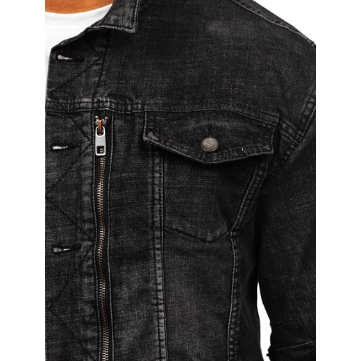 Czarna kurtka jeansowa męska Denley MJ508N L Denley okazja