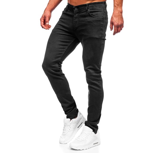Czarne spodnie jeansowe męskie slim fit Denley 6693S 38/2XL okazyjna cena Denley