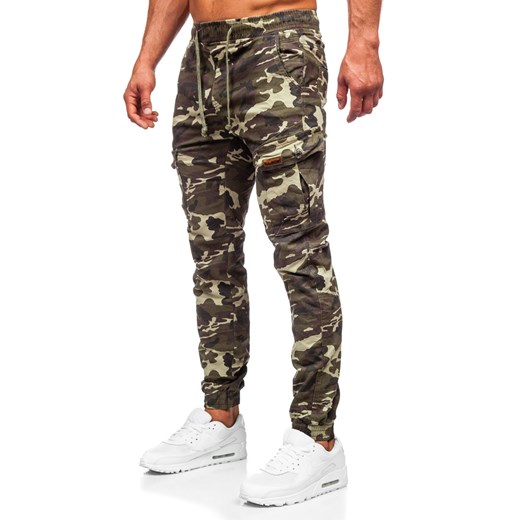 Moro-brązowe spodnie jeansowe joggery bojówki męskie Denley KA9225-2 33/L Denley promocja