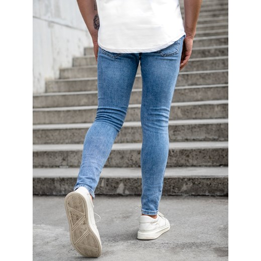 Niebieskie spodnie jeansowe męskie slim fit Denley KX759-4A 31/M promocja Denley