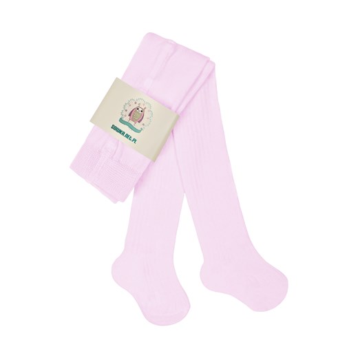 Sówka rajstopki w prążki róż pastel Sówka.net.pl 128-134 Sówka