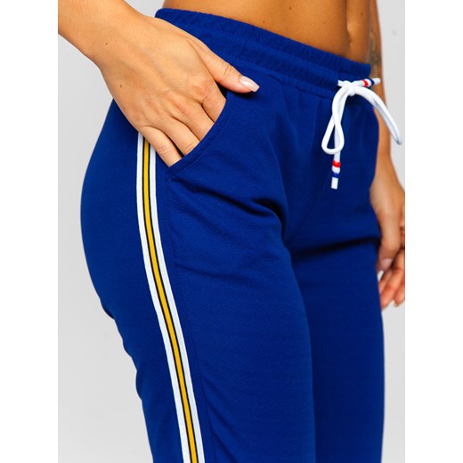 Kobaltowe spodnie dresowe damskie Denley YW01020B M denley damskie