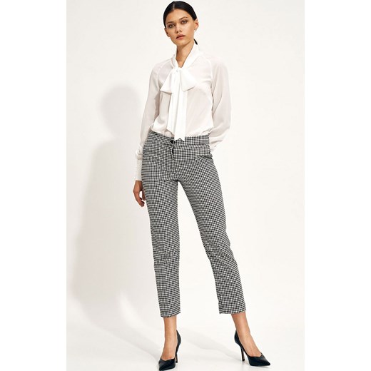Eleganckie spodnie chino w pepitkę sd74, Kolor pepitka, Rozmiar 36, Nife Nife 40 Primodo