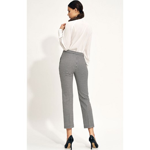 Eleganckie spodnie chino w pepitkę sd74, Kolor pepitka, Rozmiar 36, Nife Nife 36 Primodo