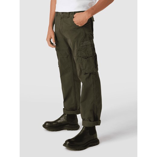 Spodnie cargo z wyhaftowanym logo model ‘JET PANT’ Alpha Industries 34 Peek&Cloppenburg