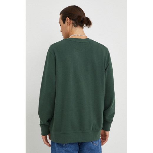 Wrangler bluza bawełniana męska kolor zielony z nadrukiem Wrangler L ANSWEAR.com