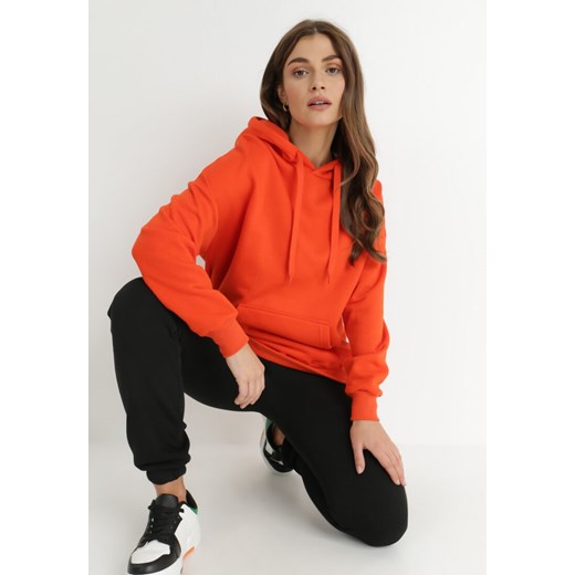 Bluza damska Born2be pomarańczowy z polaru sportowa krótka