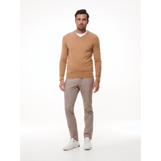 Reserved - Sweter z dekoltem V - Brązowy Reserved XXL Reserved