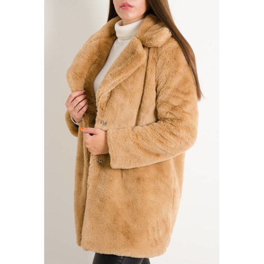 BRĄZOWY FUTRZANY PŁASZCZ Olika M olika.com.pl