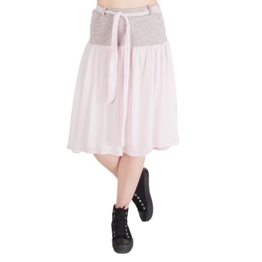 Różowa spódnica z kieszeniami moodify-pl rozowy długie