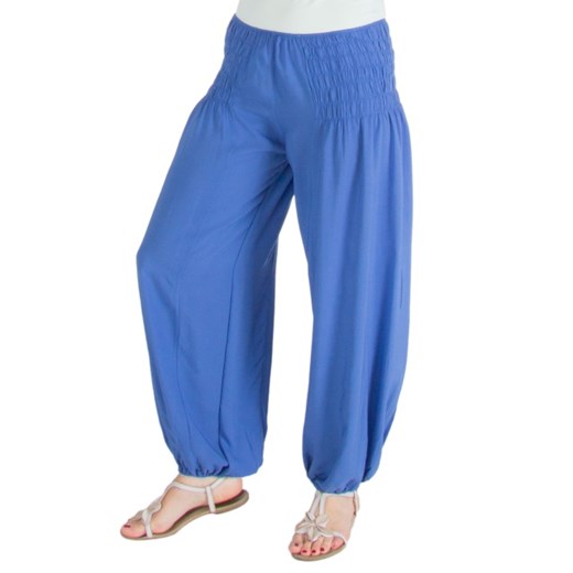 NIebieskie spodnie alladynki moodify-pl niebieski cienkie