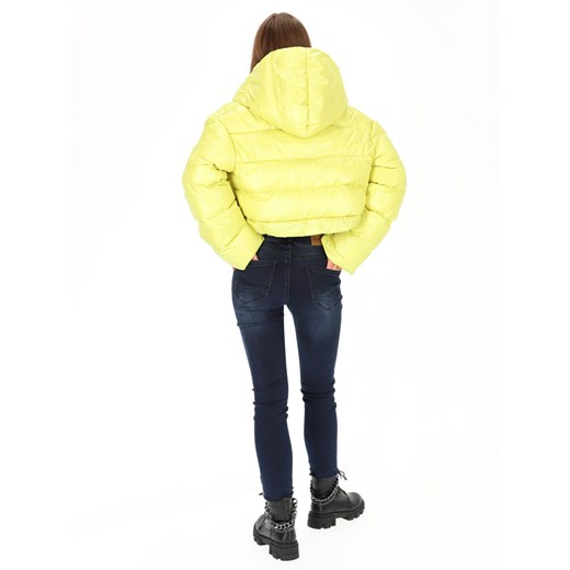 Puchowa limonkowa kurtka z kapturem Biba Cina Biba Uniwersalny Eye For Fashion