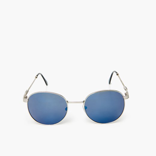 Cropp - Niebieskie okulary przeciwsłoneczne - Srebrny Cropp Uniwersalny promocja Cropp