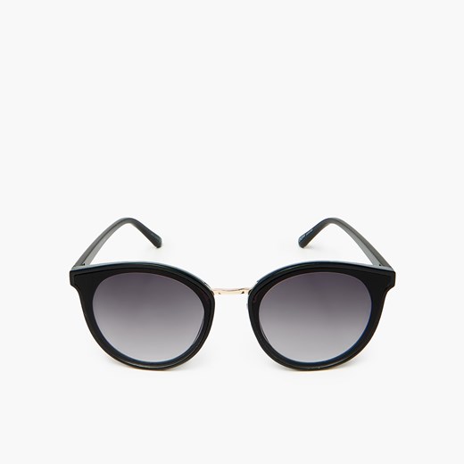 Cropp - Czarne okulary przeciwsłoneczne - Czarny Cropp Uniwersalny okazyjna cena Cropp