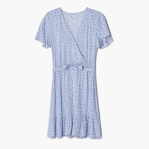 Cropp - Niebieska sukienka w kwiaty - Niebieski Cropp L wyprzedaż Cropp