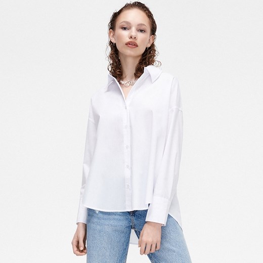 Cropp - Gładka koszula oversize - Biały Cropp L Cropp