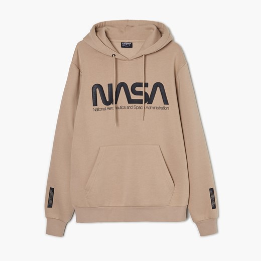 Cropp - Bluza z kapturem NASA - Beżowy Cropp L Cropp