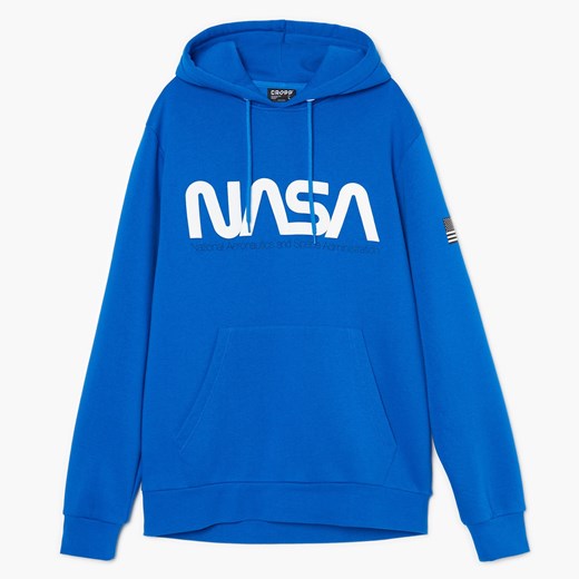 Cropp - Bluza z kapturem NASA - Niebieski Cropp XS Cropp