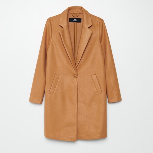 Cropp - Dzianinowy płaszcz - Beżowy Cropp XL Cropp