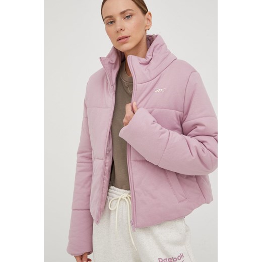 Reebok kurtka damska kolor różowy zimowa ze sklepu ANSWEAR.com w kategorii Kurtki damskie - zdjęcie 144422182