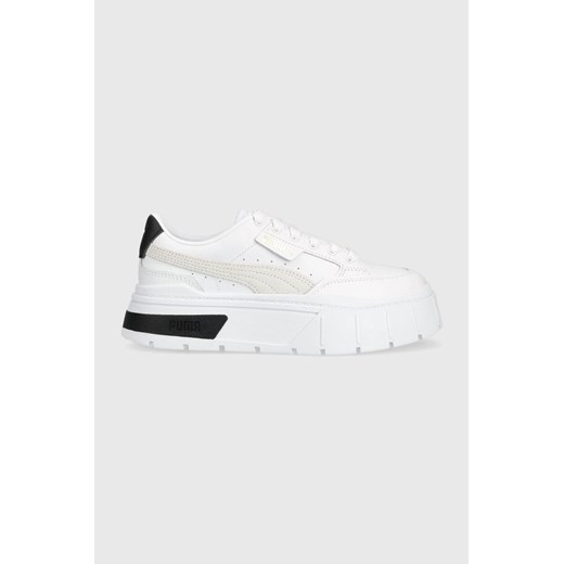 Puma sneakersy skórzane  Mayze Stack Wns kolor biały 384363 ze sklepu ANSWEAR.com w kategorii Trampki damskie - zdjęcie 144428260