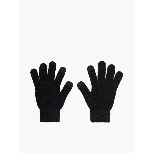 Cropp - Czarne rękawiczki z dzianiny - Czarny Cropp Uniwersalny Cropp