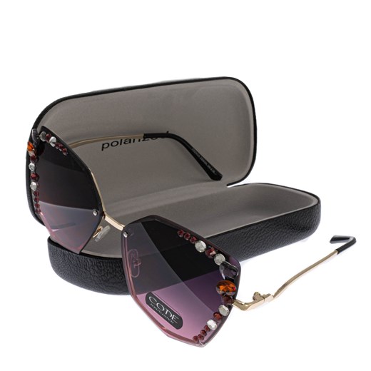 Okulary damskie przeciwsłoneczne CODE ze sklepu JK-Collection w kategorii Okulary przeciwsłoneczne damskie - zdjęcie 144449410