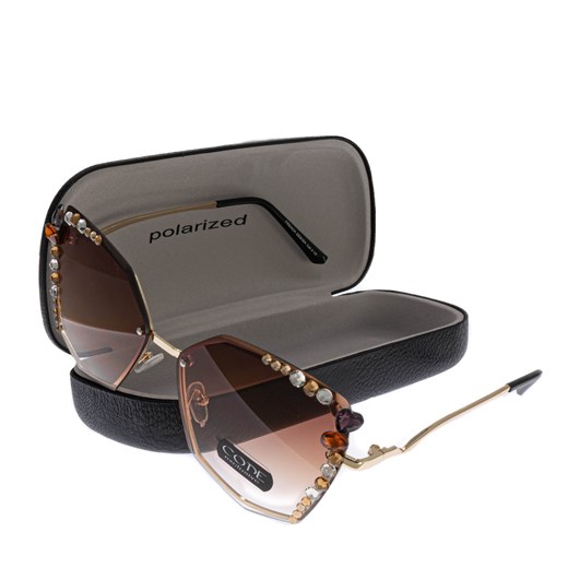 Okulary damskie przeciwsłoneczne CODE ze sklepu JK-Collection w kategorii Okulary przeciwsłoneczne damskie - zdjęcie 144449412