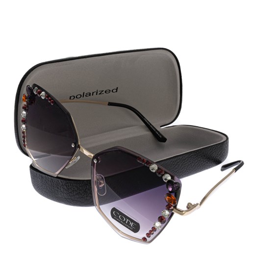 Okulary damskie przeciwsłoneczne CODE ze sklepu JK-Collection w kategorii Okulary przeciwsłoneczne damskie - zdjęcie 144449414