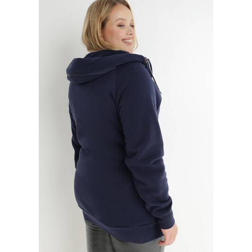 Granatowa Bluza z Kapturem Omphedeia 3XL wyprzedaż Born2be Odzież